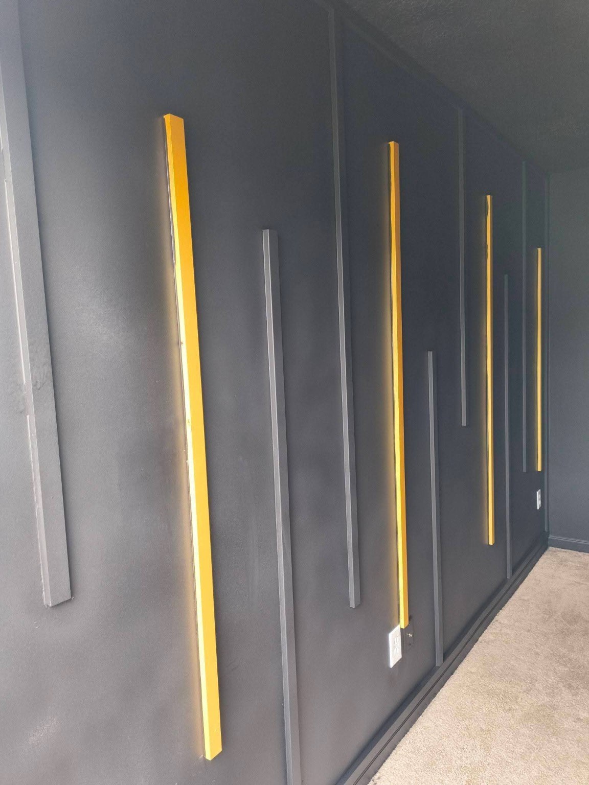 Charcoal & gold vertical accents